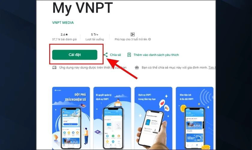 Tải xuống ứng dụng My VNPT trên điện thoại