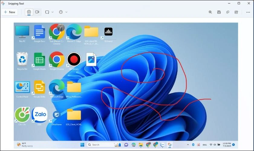Ngoài ra còn có thể vẽ trên ảnh vừa chụp màn hình win 11
