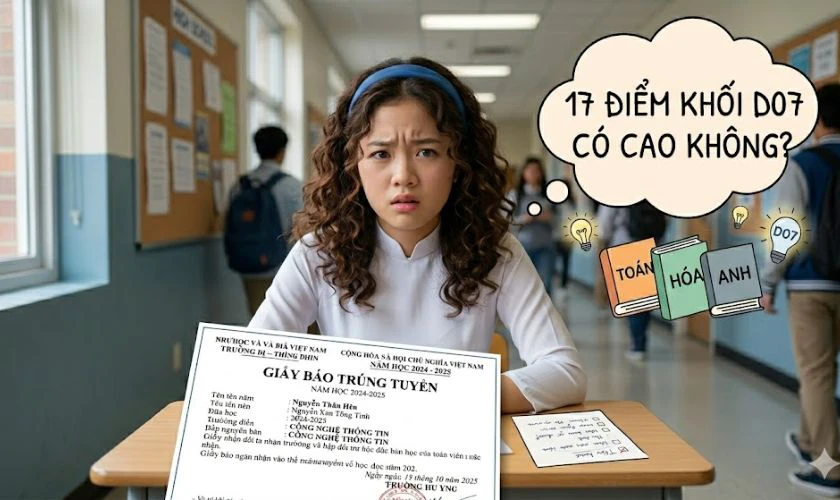 17 điểm khối D07 có cao không?