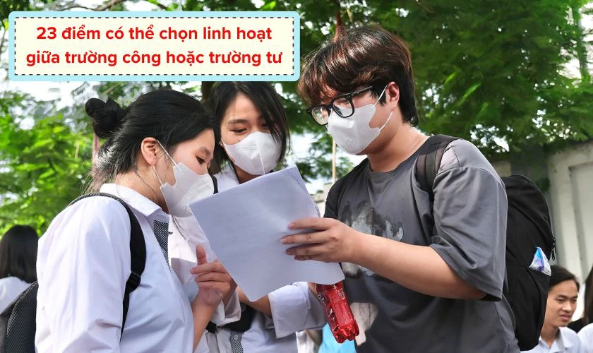 23 điểm khối A01 nên chọn trường công hay trường tư?