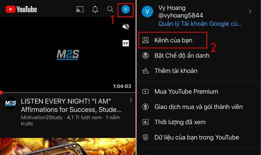 Cách đổi tên kênh YouTube trên điện thoại