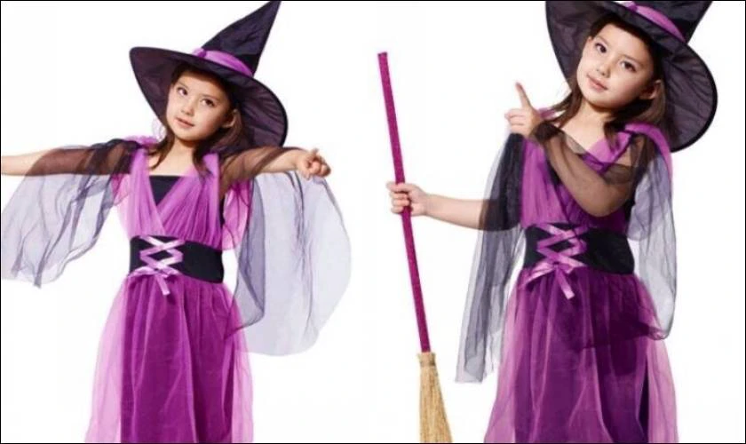 Phù thủy tím trong dịp hóa trang halloween