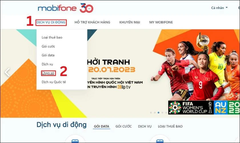 Cách mua sim đầu số 0704 trên trang web MobiFone