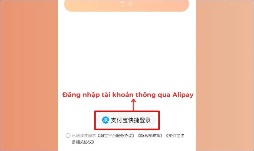 Mở app Taobao và đăng nhập tài khoản