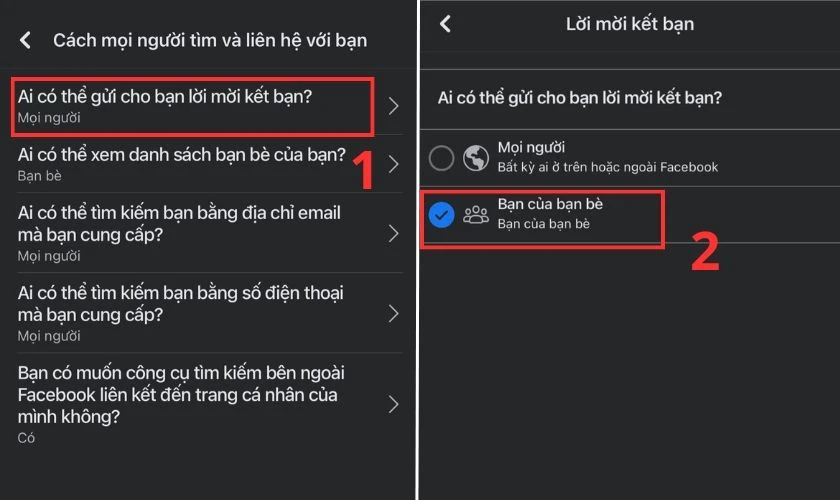 Chặn tin nhắn Spam giúp bạn giới hạn lại phạm vi người có thể tìm kiếm bạn trên Facebook