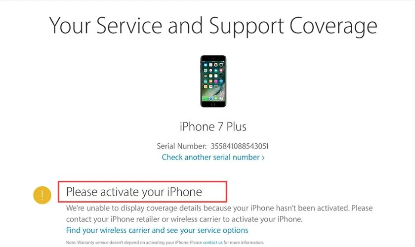 Hệ thống sẽ báo Please active your iPhone