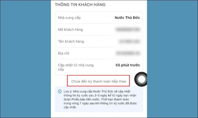 Chưa đến kỳ thanh toán