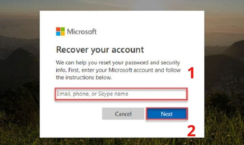 Reset password máy tính bằng tài khoản của Microsoft
