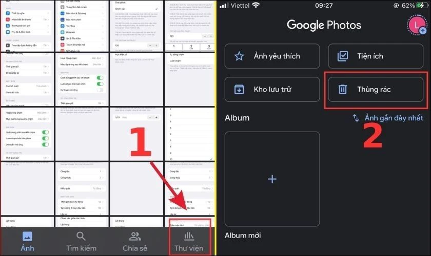 Cách lấy lại ảnh đã xóa trên Google Photos điện thoại