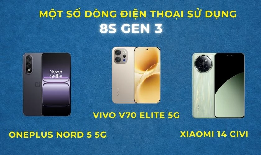 Các mẫu điện thoại sử dụng chip 8s Gen 3 phổ biến