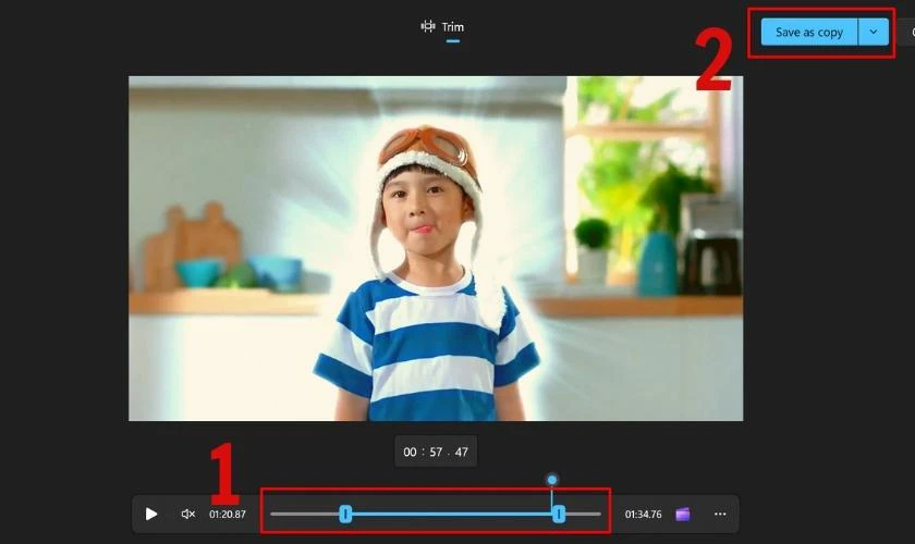 Giới hạn vùng muốn cắt video trên máy tính