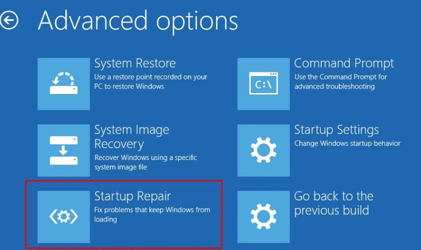 Khôi phục Windows về thời điểm trước khi xảy ra lỗi Invalid Partition Table