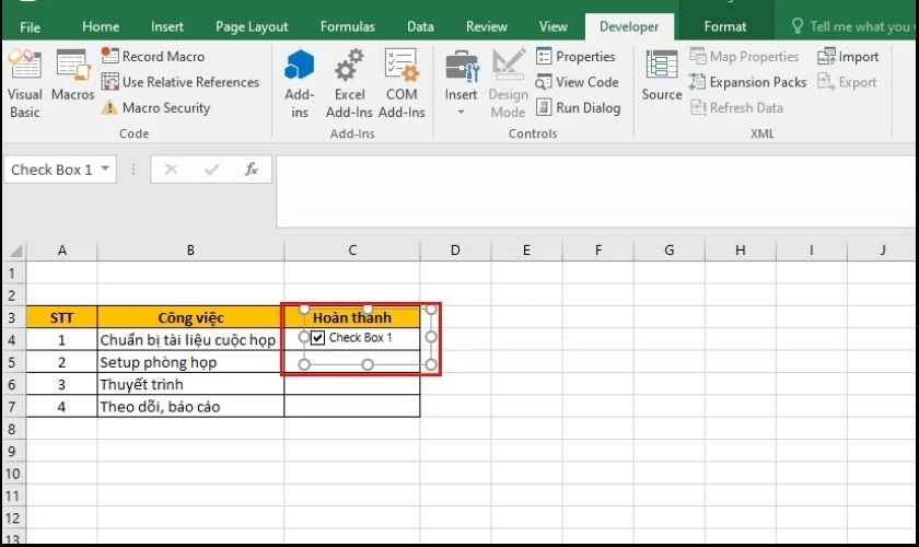 Hướng dẫn cách liên kết dấu tích trong Excel với một ô