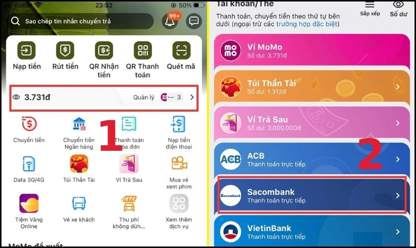 Cách hủy liên kết ngân hàng với MoMo trực tiếp trên app