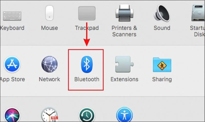 Chọn Bluetooth trên Macbook để kết nối tai nghe