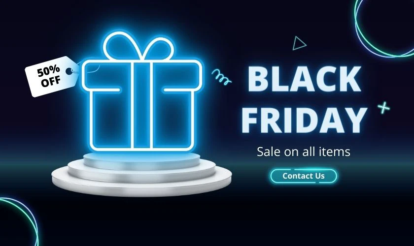 Hình ảnh sale Black Friday hiệu ứng đèn neon