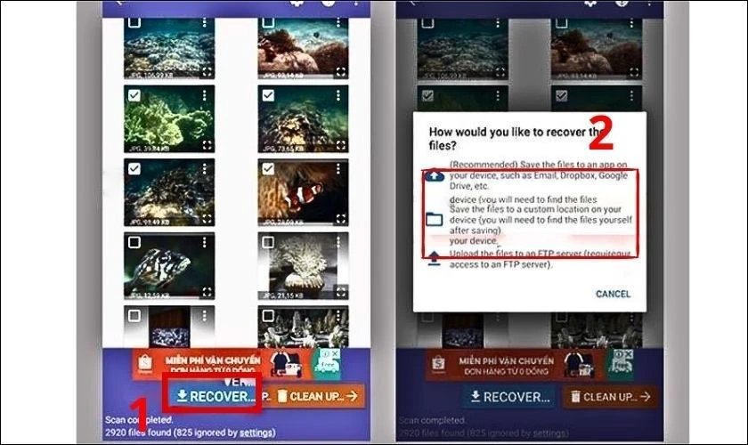 Sử dụng ứng dụng để khôi phục lại ảnh