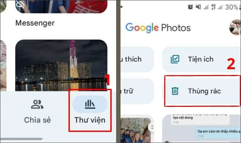 Các bước phục hồi lại ảnh đã xóa tại Google Photos