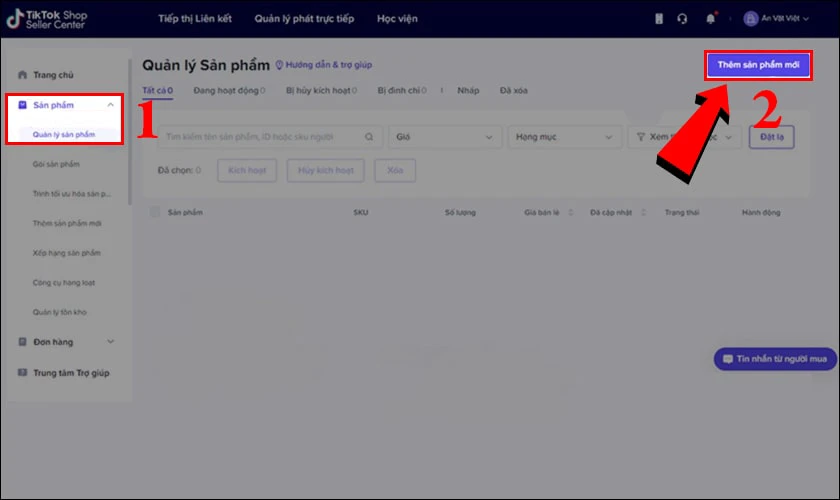 Cách thêm sản phẩm đầu tiên trên trung tâm Seller Center