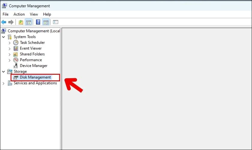 Chọn Disk Management để thực hiện chia ổ đĩa trên Win 11 