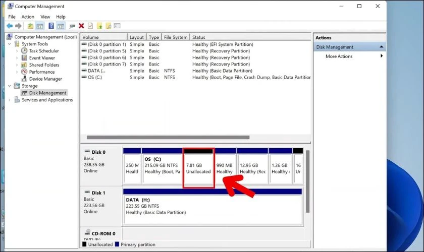 Hoàn thành cách chia ổ đĩa trên hệ thống máy Win 11 