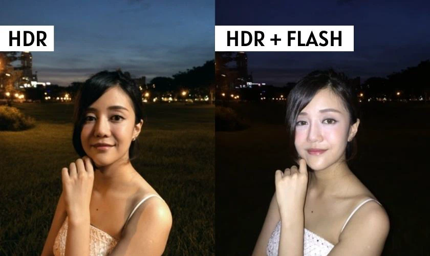 Không nên chụp HDR khi sử dụng flash cùng lúc