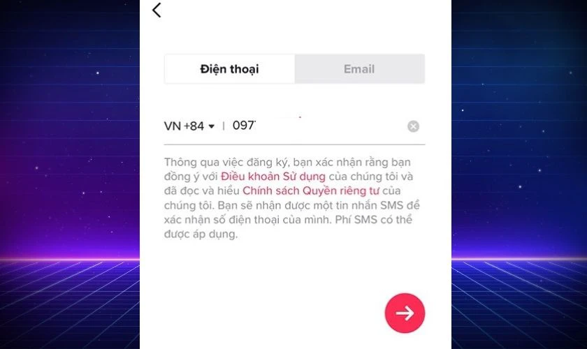 Xác minh thông tin tài khoản, email, số điện thoại cho TikTok