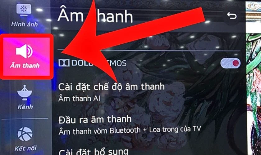 Bạn chọn vào mục Âm thanh