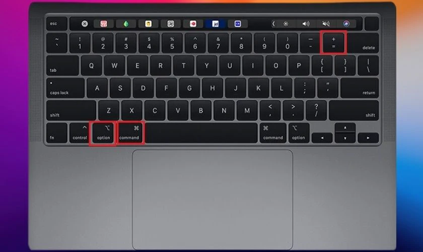 Sử dụng tổ hợp phím để phóng to, thu nhỏ màn hình MacBook