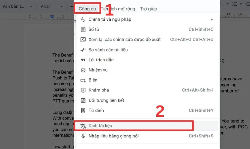 Tiến hành dịch file PDF tiếng Anh sang tiếng Việt