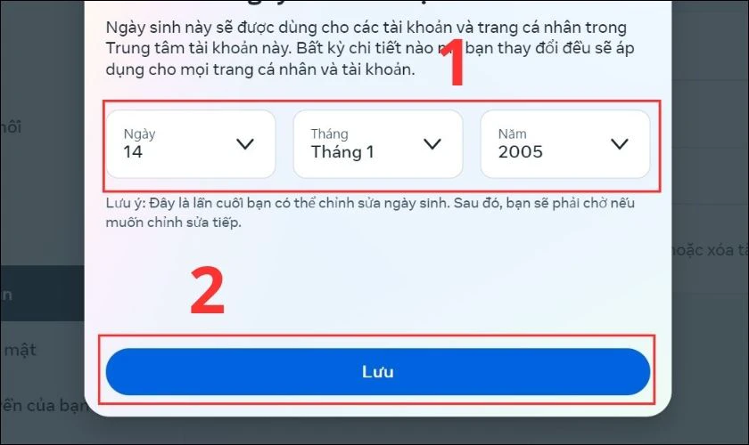 Nhấn Lưu để hoàn tất thao tác