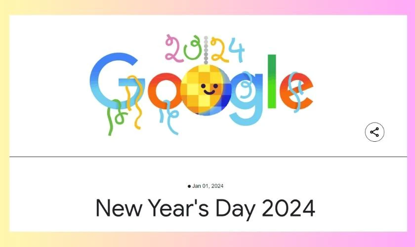 Hình ảnh Google Doole mừng năm mới 2024