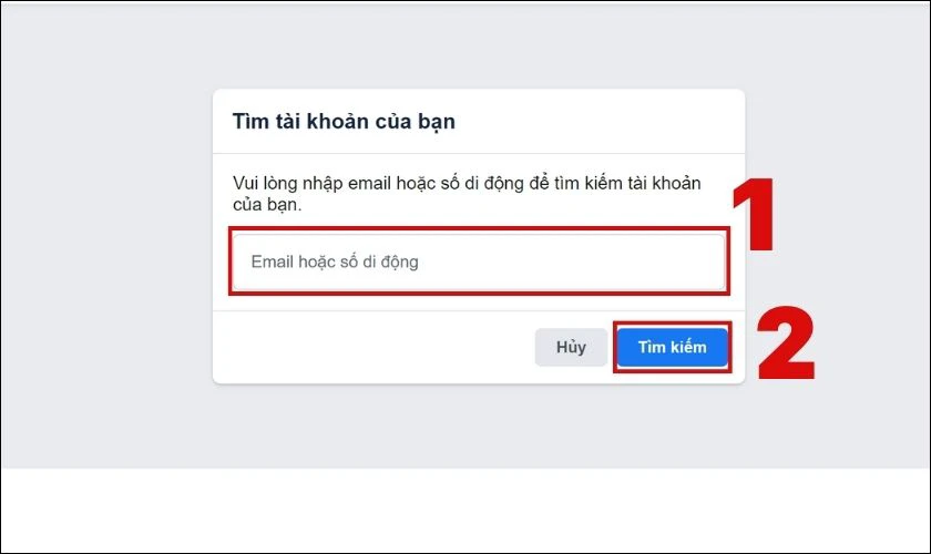 Cách lấy lại mật khẩu Facebook bằng Email