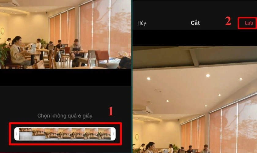 Điều chỉnh độ dài đoạn video và nhấn Lưu