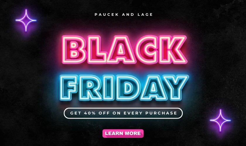 Hình ảnh sale Black Friday có hiệu ứng LED