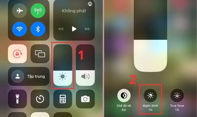 Tắt chế độ Night Shift khi màn hình iPhone bị ố vàng