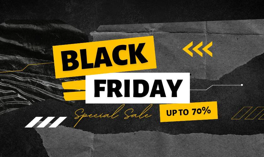 Hình ảnh sale Black Friday tối giản nhưng sang trọng