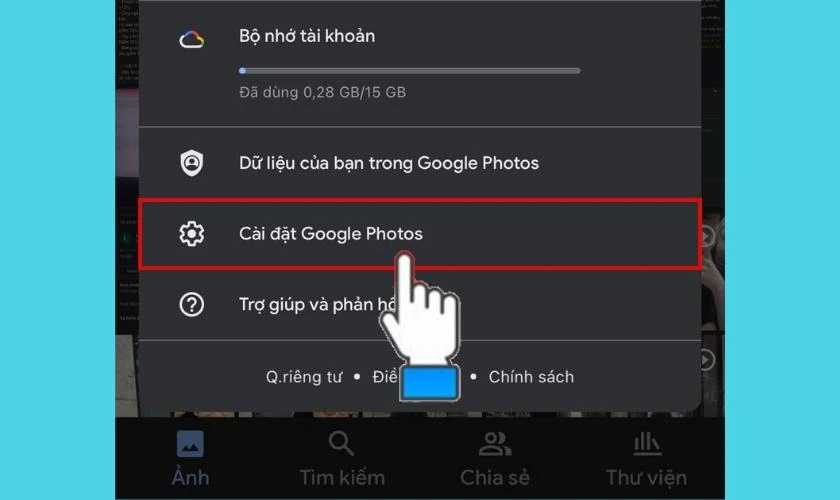 Sao lưu đồng bộ hóa trên google photos