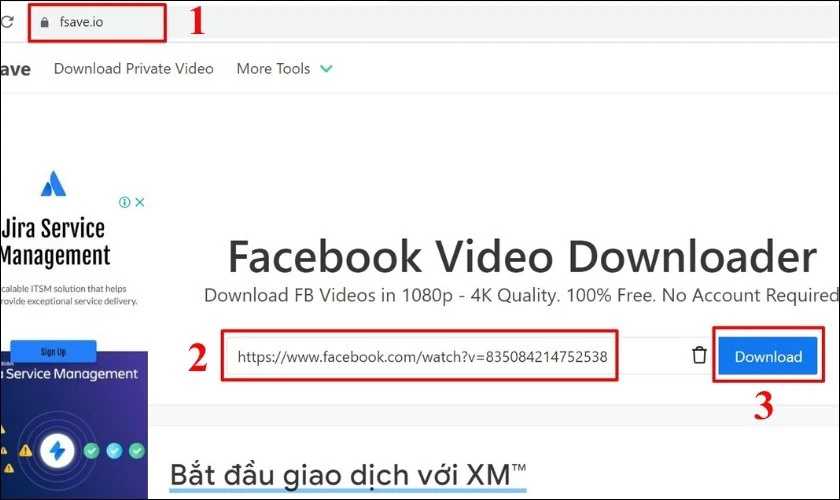 Cách tải video Livestream trên Facebook bằng web FSave