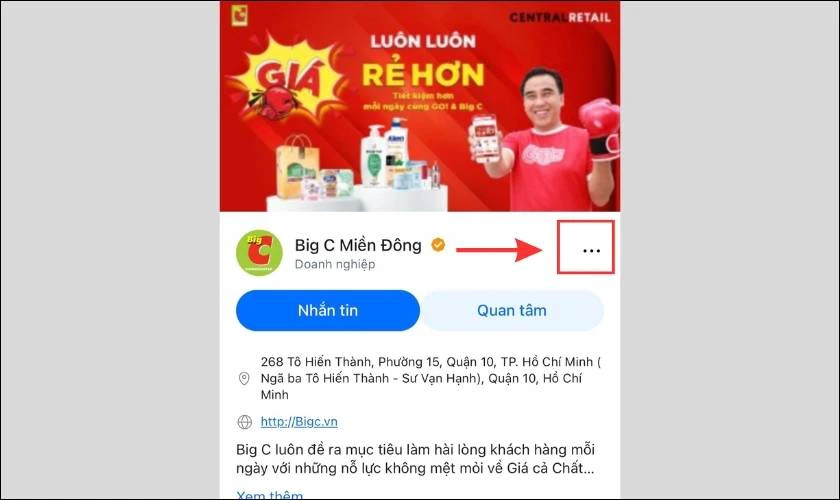 Nhấn dấu ba chấm bên cạnh tài khoản Zalo OA