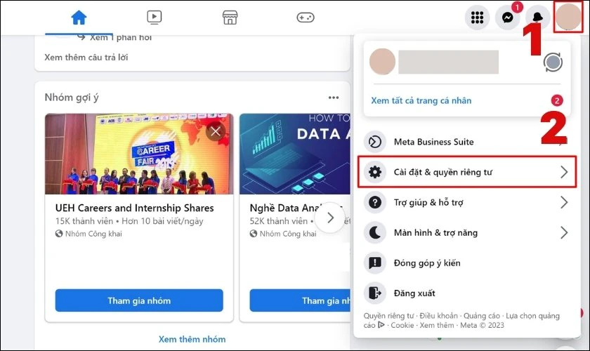 Cách gỡ Gmail trên Facebook bằng máy tính