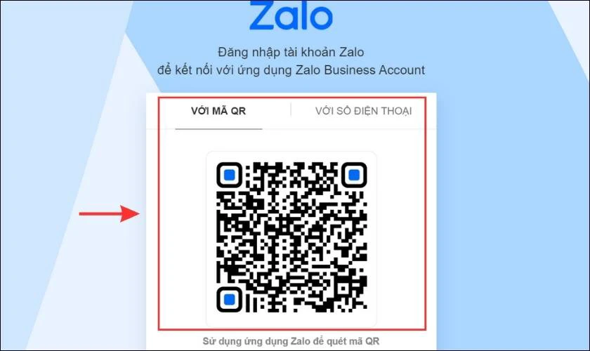 Đăng nhập vào tài khoản Zalo chính với mã QR hoặc số điện thoại