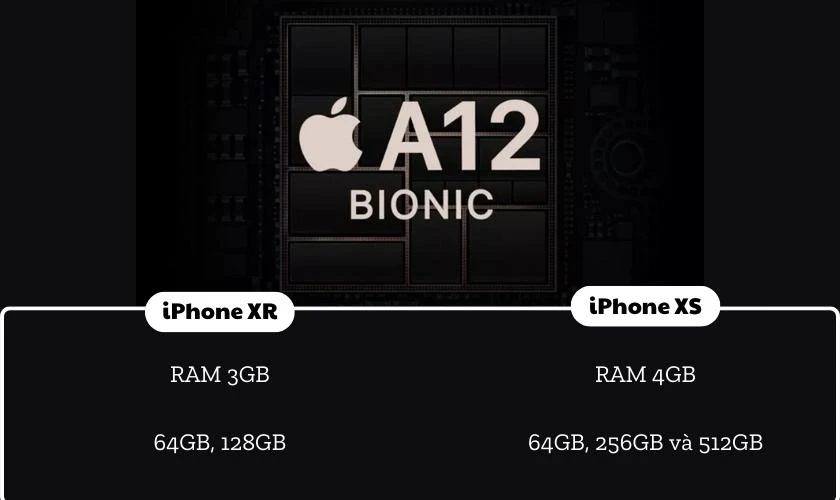 iPhone XS và XR đều sở hữu con chip A12 Bionic