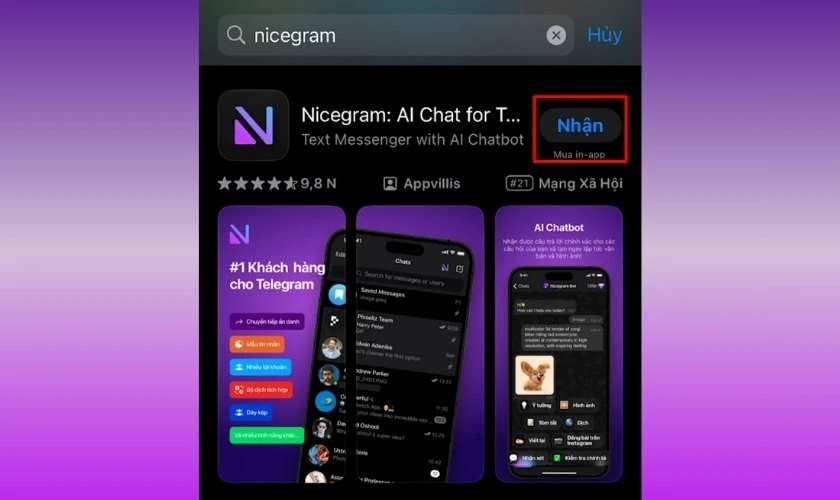 Tải ứng dụng Nicegram trên thiết bị của mình