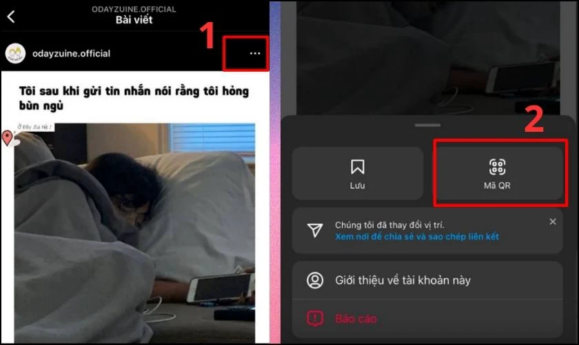 Cách lấy QR code của bài viết trên Instagram 