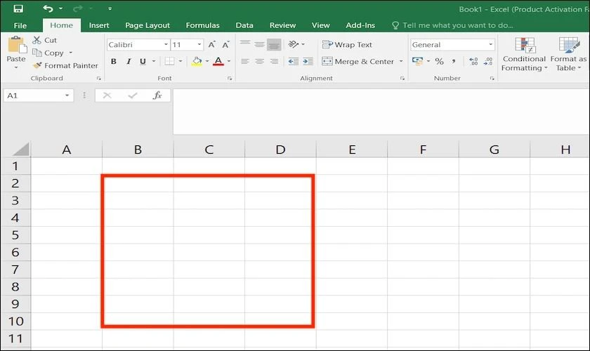 Cách xóa đường kẻ một vùng nhất định trong Excel