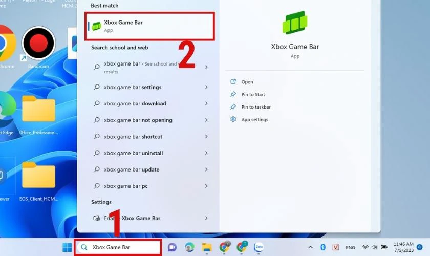 Chụp màn hình win 11 bằng cách sử dụng app Xbox Game Bar