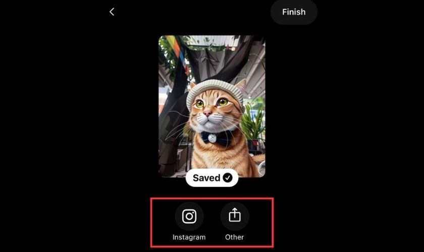 Chia sẻ trực tiếp nhấn vào Instagram hoặc Other