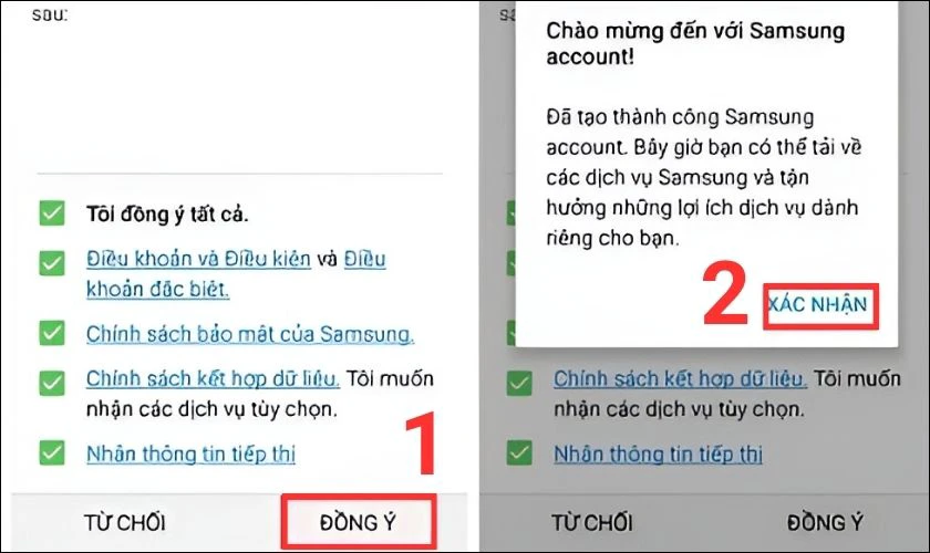 Ấn Xác nhận khi có popup thông báo xuất hiện