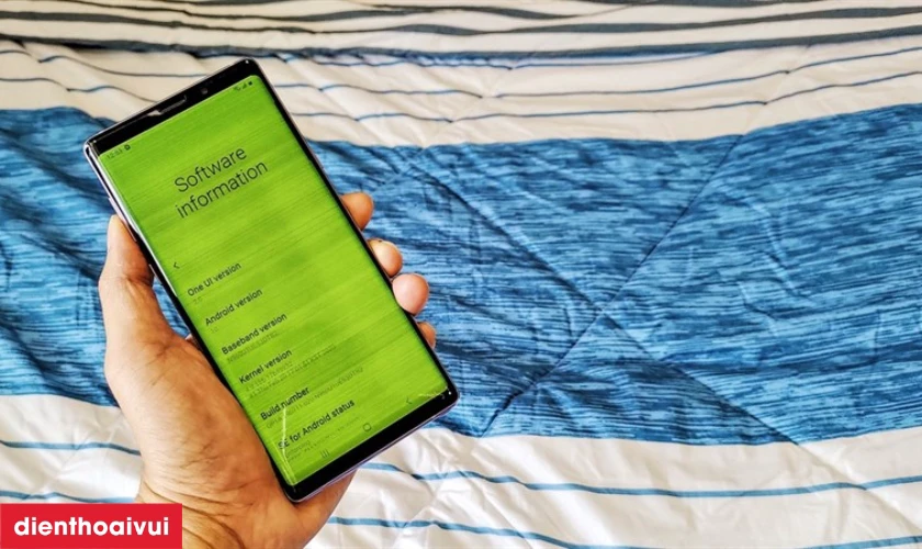 M&agrave;n h&igrave;nh Samsung Note 9 bị &aacute;m xanh